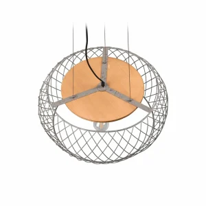 Best Trio Lighting Suspension Tamil avec abat-jour cage nickel ancien