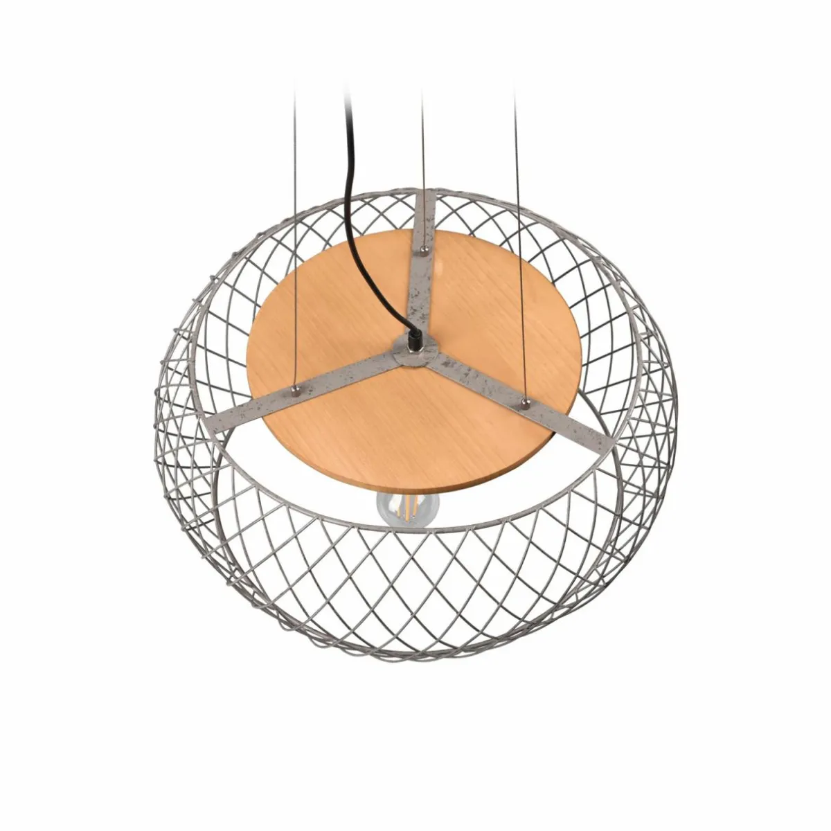 suspension_tamil_avec_abatjour_cage_nickel_ancien_5.webp Best Trio Lighting Suspension Tamil avec abat-jour cage nickel ancien