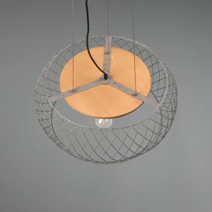 Best Trio Lighting Suspension Tamil avec abat-jour cage nickel ancien
