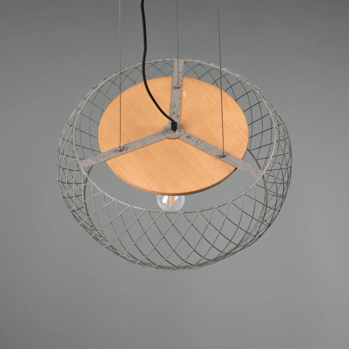 suspension_tamil_avec_abatjour_cage_nickel_ancien_6.webp Best Trio Lighting Suspension Tamil avec abat-jour cage nickel ancien