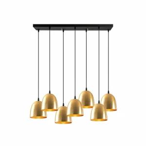 Discount Opviq Suspension Tattoo 6183, doré, métal, à 7 lampes