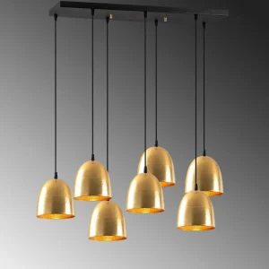 Discount Opviq Suspension Tattoo 6183, doré, métal, à 7 lampes