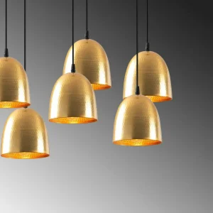 Discount Opviq Suspension Tattoo 6183, doré, métal, à 7 lampes