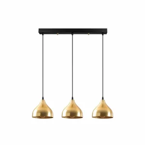 Cheap Opviq Suspension Tattoo 6214, métal doré à 3 lampes linear