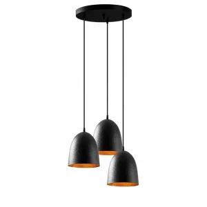Cheap Opviq Suspension Tattoo 6168, noir, métal, à 3 lampes rond