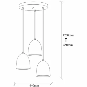 Cheap Opviq Suspension Tattoo 6168, noir, métal, à 3 lampes rond