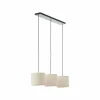 Shop Brilliant Suspension Teddy, longueur 98 cm, beige, 3 lampes, tissu/métal