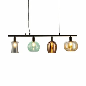Fashion NOWA GmbH Suspension Telesto abat-jour en verre, à 4 lampes