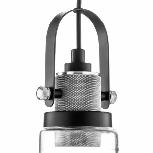 Fashion Lamkur Suspension Teo avec abat-jour en verre, chromée