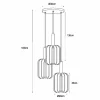 Shop Lucide Suspension textile Rafal, Ø 30 cm, gris, angulaire, à 3 lampes