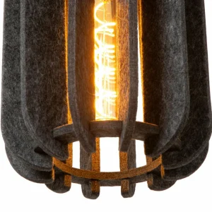 Shop Lucide Suspension textile Rafal, Ø 30 cm, gris, angulaire, à 3 lampes