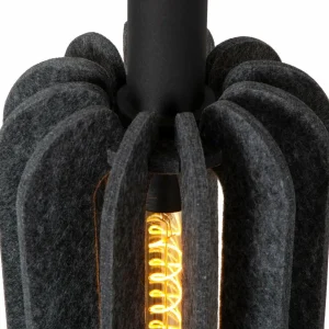 Store Lucide Suspension textile Rafal, grise, angulaire, à 3 lampes