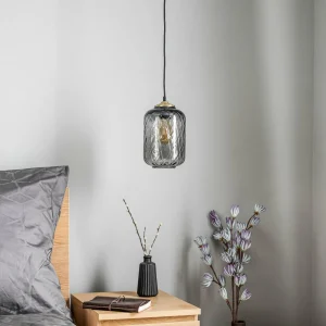 Fashion Solbika Lighting Suspension Tezeusz Abat-jour en verre gris fumé Ø 17cm
