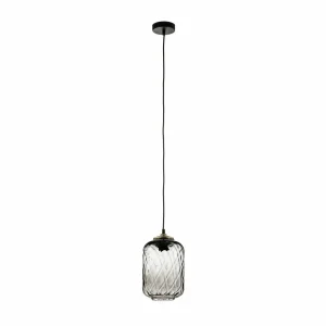 Fashion Solbika Lighting Suspension Tezeusz Abat-jour en verre gris fumé Ø 17cm