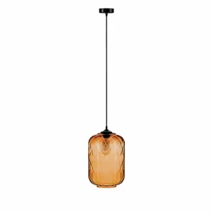Discount Solbika Lighting Suspension Tezeusz abat-jour verre ambré Ø24cm