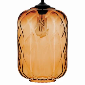 Discount Solbika Lighting Suspension Tezeusz abat-jour verre ambré Ø24cm
