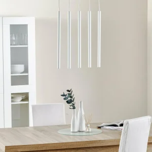 Hot Euluna Suspension Thin, blanc, à 5 lampes, Linear