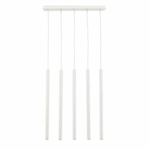 Hot Euluna Suspension Thin, blanc, à 5 lampes, Linear