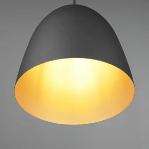 Best Reality Leuchten Suspension Tilda, à une lampe, noire/dorée Ø 25 cm