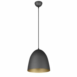 Best Reality Leuchten Suspension Tilda, à une lampe, noire/dorée Ø 25 cm