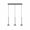 Clearance Mantra Iluminación Suspension Tonic, noir/chrome, poutre, 3 lampes, métal, verre