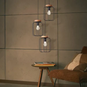 Hot Brilliant Suspension Tosh à trois lampes, rosace ronde