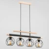 Clearance Alfa Suspension Trendy Basket en bois à 4 lampes