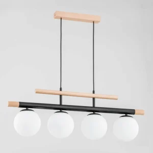 Online Alfa Suspension Trendy en bois à 4 lampes