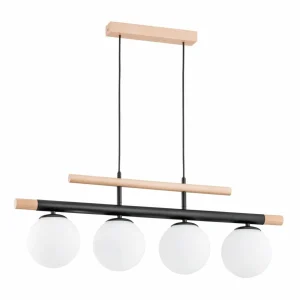 Online Alfa Suspension Trendy en bois à 4 lampes