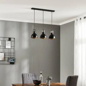 Sale SIGMA Suspension Trial, 3 lampes linear, noir/or