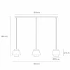 Sale Lucide Suspension Tribute, 3 lampes, linéaire, textile, beige