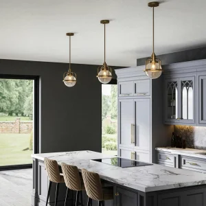 Store Quintiesse Suspension Tricocent, laiton/transparente, 1 lampe