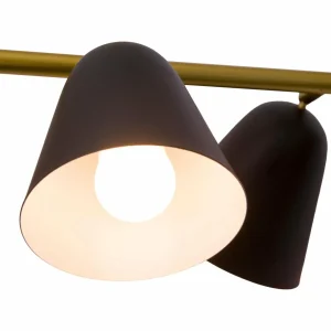 Store Näve Suspension Triton noire et dorée, quatre lampes