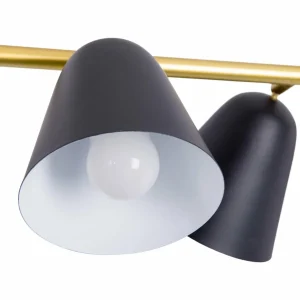 Store Näve Suspension Triton noire et dorée, quatre lampes