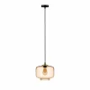 Best Solbika Lighting Suspension Tube avec abat-jour en verre brun clair Ø 25cm