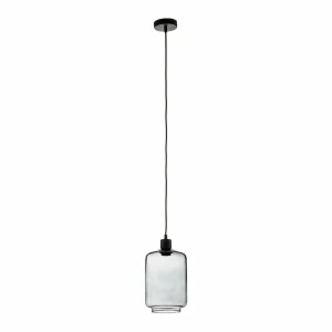 Cheap Solbika Lighting Suspension Tube avec abat-jour en verre gris fumé Ø 17cm