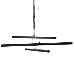 Discount ALDEX Suspension Tubo, noire, à 6 lampes