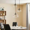 Sale Euluna Suspension Turku 3 lampes ronde transparente/noire