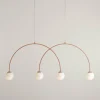 Cheap ALDEX Suspension Una 4, métal, verre, à 4 lampes, rouge corail