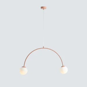 Flash Sale ALDEX Suspension Una 2, métal, verre, à 2 lampes, rouge corail