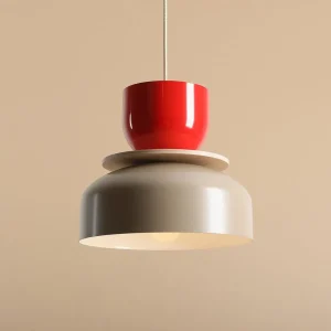 Hot ALDEX Suspension Uto, beige/rouge, abat-jour métallique