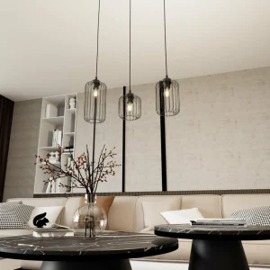Shop EMIBIG LIGHTING Suspension Vander, 3 lampes, 60 cm, noir, métal, E27
