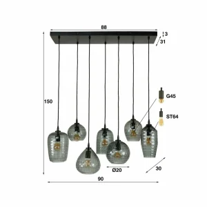 Shop Zijlstra Suspension Vanderberg abat-jour verre à 7 lampes
