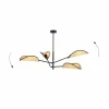 New EMIBIG LIGHTING Suspension Vene, noire/aspect rotin, à 4 lampes