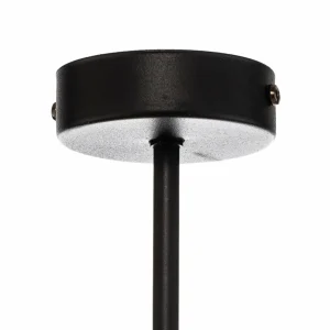 New EMIBIG LIGHTING Suspension Vene, noire/aspect rotin, à 4 lampes