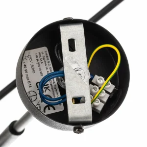 New EMIBIG LIGHTING Suspension Vene, noire/aspect rotin, à 4 lampes