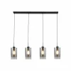 Online Freelight Suspension Ventotto, noir/fumée, longueur 125 cm, à 4 lampes.