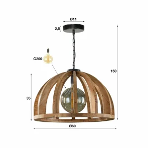 Best Zijlstra Suspension Vesterland, manguier, à une lampe