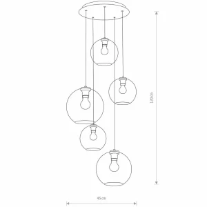 Hot Nowodvorski Lighting Suspension Vetro en verre à 5 lampes