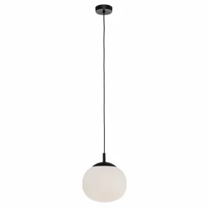 Clearance TK Lighting Suspension Vibe, verre blanc opalin, Ø 25 cm
